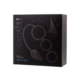 Эрекционные кольца с анальной пробкой Drop S-size